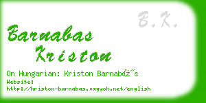 barnabas kriston business card